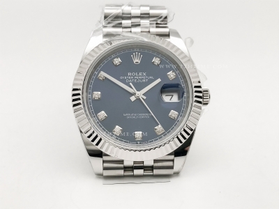 DJ2 126334 41mm Jub Flt 904L SS/SS Blue/Dia JQF VR3235