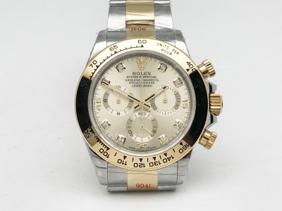 Daytona 116503 904L Wt YG/SS Gold/Dia QF SH4130