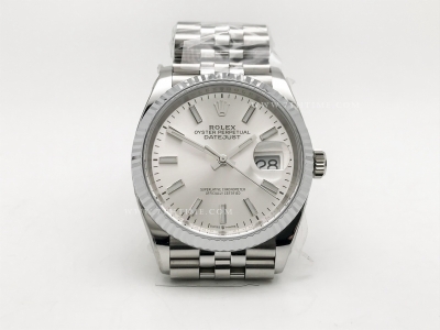 DJ 126234 36mm Jub Flt 904L SS/SS Silv/Stk JQF VR3235