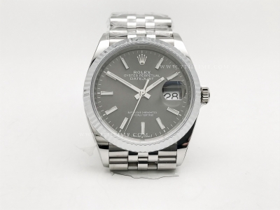 DJ 126234 36mm Jub Flt 904L SS/SS Grey/Stk JQF VR3235