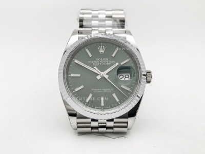 DJ 126234 36mm Jub Flt 904L SS/SS Grn/Stk JQF VR3235