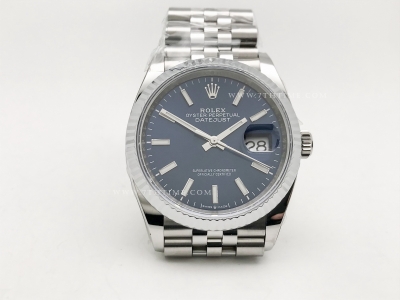 DJ 126234 36mm Jub Flt 904L SS/SS Blue/Stk JQF VR3235