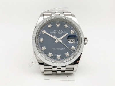 DJ 126234 36mm Jub Flt 904L SS/SS Blue/Dia JQF VR3235