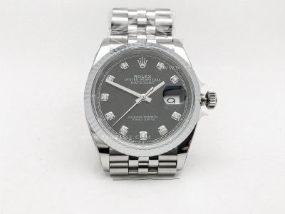 DJ 126234 36mm Jub Flt 904L SS/SS Blk/Dia JQF VR3235