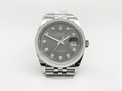 DJ 126234 36mm Jub Flt 904L SS/SS Grey/Dia JQF VR3235