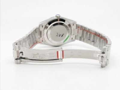 DayDate 40mm 904L Flt SS/SS Grey/Stk GMF A2836