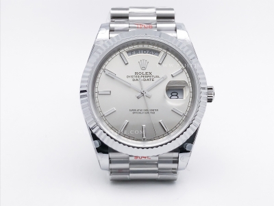 DayDate 40mm 904L Flt SS/SS Silv/Stk GMF A2836