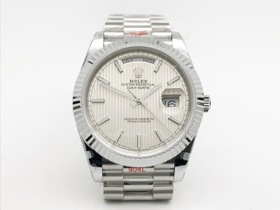 DayDate 40mm 904L Flt SS/SS S-Silv/Stk GMF A2836