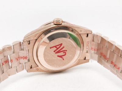 DayDate 128395TBR 36mm Wt 904L Dia RG/RG M-Wht/Dia GMF A2836