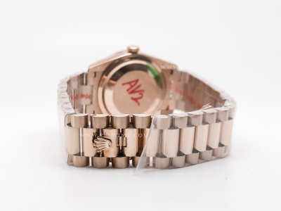 DayDate 128395TBR 36mm Wt 904L Dia RG/RG M-Wht/Dia GMF A2836