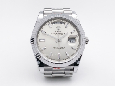 DayDate 40mm 904L Flt SS/SS Silv/Dia GMF A2836