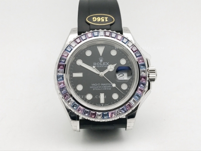 YachtMaster 126679 40mm Wt Dia SS/RU Blk KF VR3235