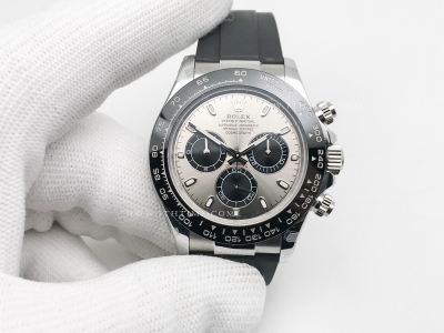 Daytona 116519 904L Wt SS/RU Grey/Stk SWF SH4130