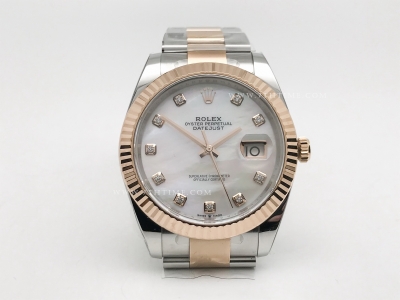 DJ2 41mm Oys Flt 904L RG/SS M-Wht/Dia Clean VR3235