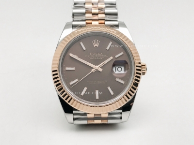 DJ2 41mm Jub Flt 904L RG/SS Brn/Stk Clean VR3235