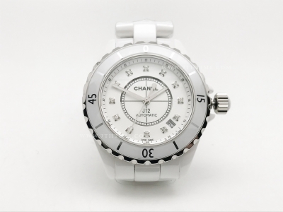 XHANEL J-12 38mm Wht CER/CER Wht/Dia HTF A2892