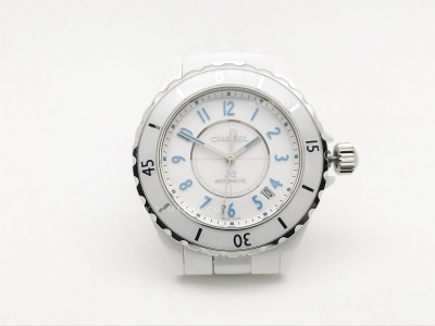XHANEL J-12 38mm Wht CER/CER Wht/Blue Num HTF A2892