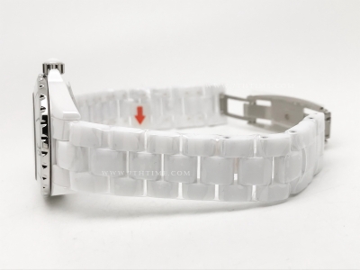 XHANEL J-12 38mm Wht Coco CER/CER Wht/Num HTF A2892