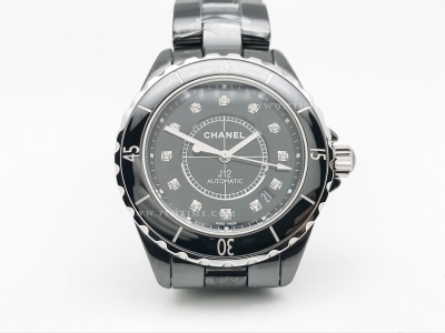 XHANEL J-12 38mm Blk CER/CER Blk/Dia HTF A2892