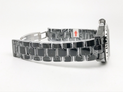 XHANEL J-12 38mm Blk Coco CER/CER Blk/Num HTF A2892