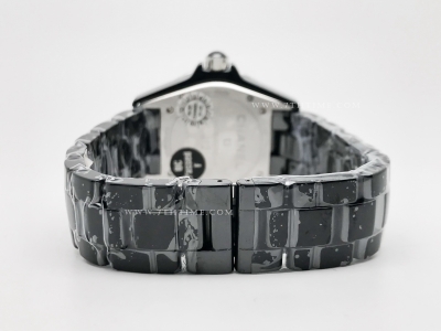 XHANEL J-12 38mm Blk Coco CER/CER Blk/Num HTF A2892