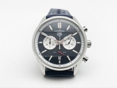 Carrera Chrono 42mm Wht SS/LE Blue/Wht A8F VK63A