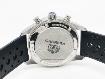 Carrera Chrono 42mm Wht SS/LE Blue/Blue A8F VK63A