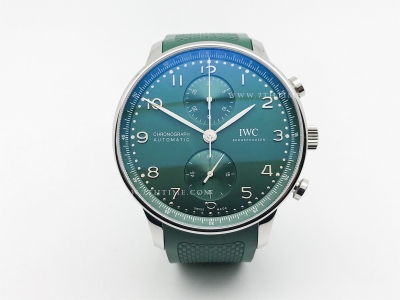 Portuguese Chrono IW3716 Grn SS/RU Grn/Num Z+F A69355