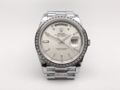 DayDate 40mm 904L B.Dia SS/SS Silv/B.Dia GMF A2836