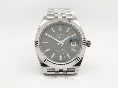 DJ2 41mm Jub Flt 904L SS/SS Gry/Stk EWE A3235