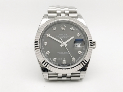 DJ2 41mm 126334 Jub Flt 904L SS/SS Grey/Dia EWE A3235