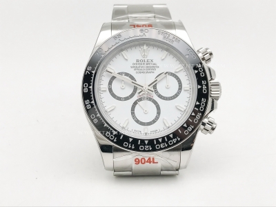 Daytona 126500LN CER SS/SS Wht/Stk FF A7750 Mod