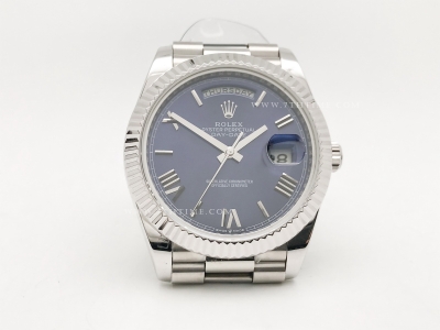 DayDate 40mm 228239 904L Flt Wt WG/WG Blue/Rm KF VR3255