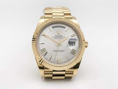 DayDate 40mm 228238 904L Flt Wt YG/YG Silv/Rm KF VR3255