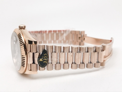 DayDate 40mm 228235 904L Flt Wt RG/RG Brwn/Dia KF VR3255