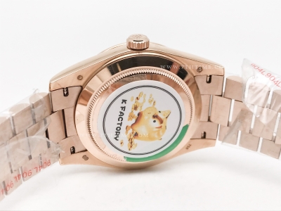 DayDate 40mm 228235 904L Flt Wt RG/RG Brwn/Dia KF VR3255