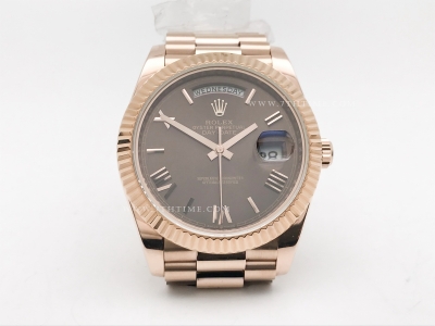 DayDate 40mm 228235 904L Flt Wt RG/RG Brwn/Rm KF VR3255