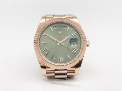 DayDate 40mm 228235 904L Flt Wt RG/RG O-Grn/Rm KF VR3255