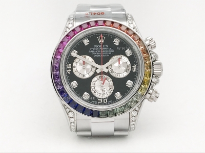 Daytona 116599RBOW Wt WG/WG Blk/Dia SWF V2 SH4130