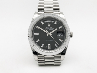 DayDate 40mm 904L Flt SS/SS Blk/Dia GMF VR3255