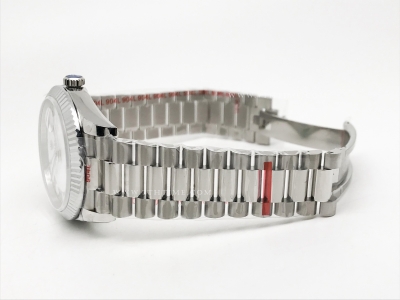 DayDate 40mm 904L Flt SS/SS Wht/Rm GMF VR3255