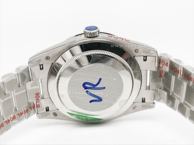 DayDate 40mm 904L Flt SS/SS Wht/Rm GMF VR3255