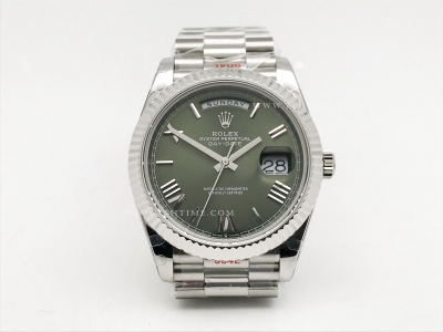 DayDate 40mm 904L Flt SS/SS Grn/Rm/Stk GMF VR3255