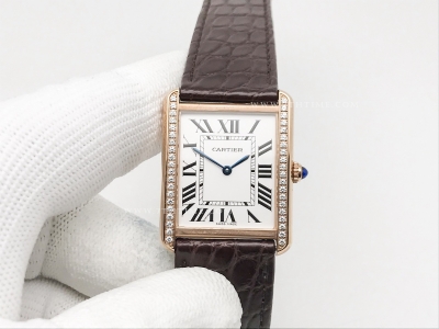 Cartier Tank Solo Large Dia RG/LE Wht AF Swiss Qtz