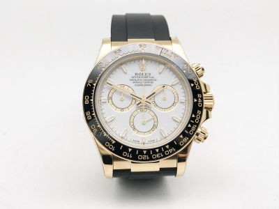 Daytona 126518 YG/RU Wht/Stk FF A7750