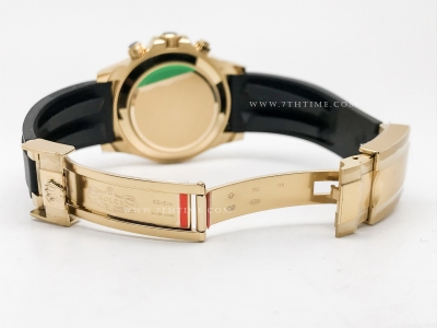 Daytona 126518 YG/RU Wht/Stk FF A7750