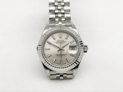 DateJust Ladies 28mm Jub Flt 904L SS/SS Silv/Stk GMF A2671