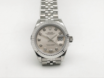 DateJust Ladies 28mm Jub Flt 904L SS/SS Silv/Dia GMF A2671