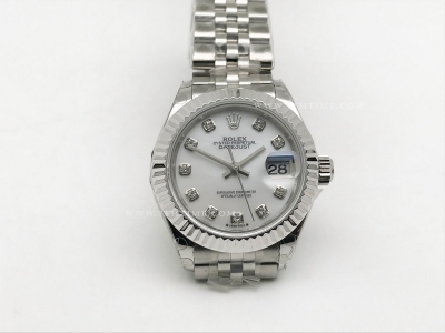 DateJust Ladies 28mm Jub Flt 904L SS/SS M-Wht/Dia GMF A2671