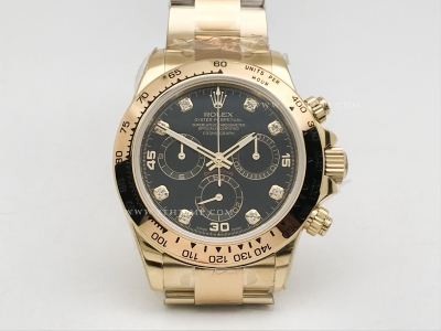 Daytona 116508 YG/YG Blk/Dia OMF Asia 7750